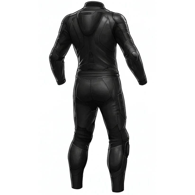 Black Leather Motorcycle Suit for Ultimate Protection
