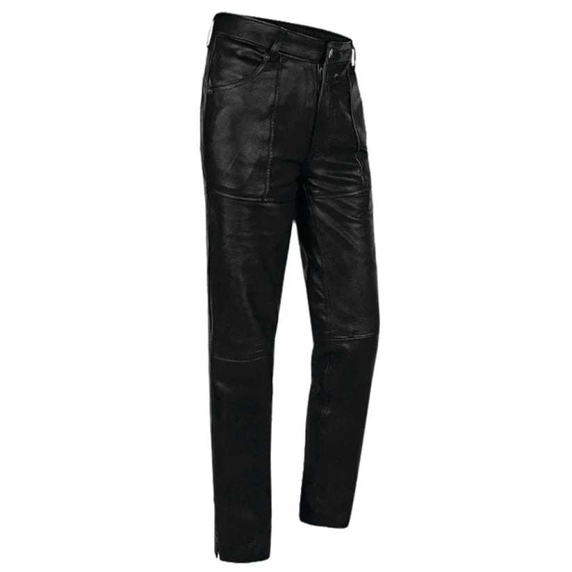 Black leather pants on a white background