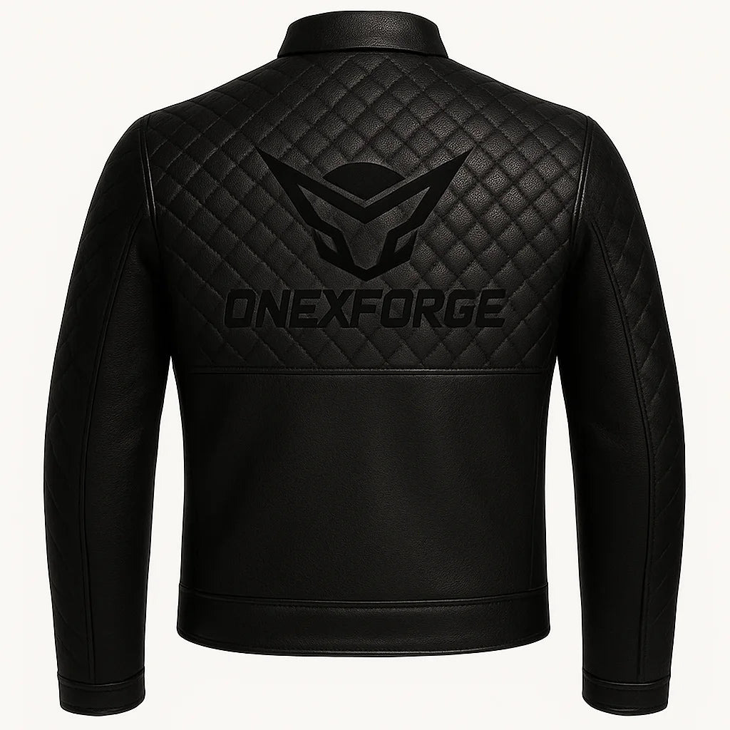 Dual Tone Quilted Leather Jacket