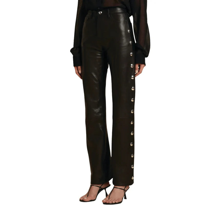 Women Flawless Fit Leather Pant