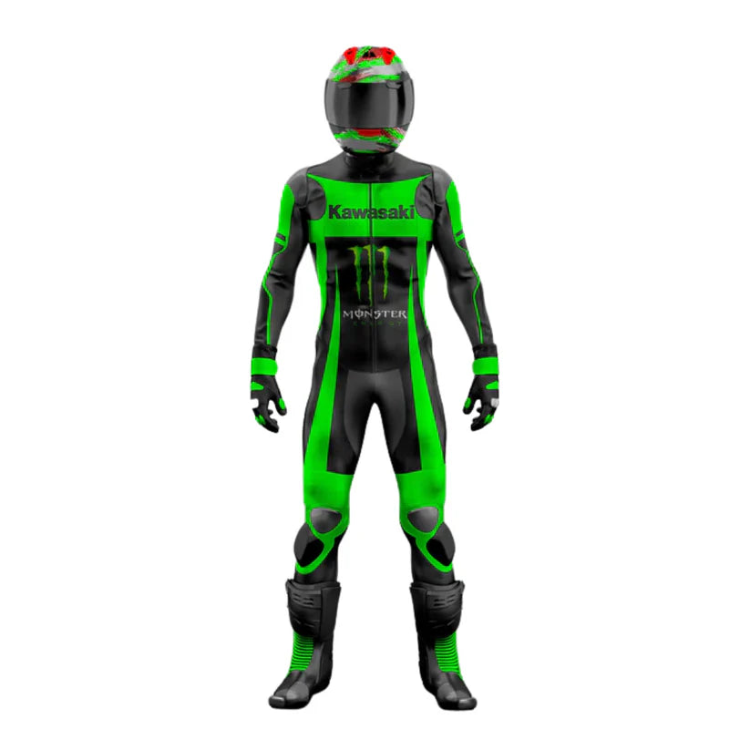 One X Kawasaki Motorbike Racing Leathers Suit