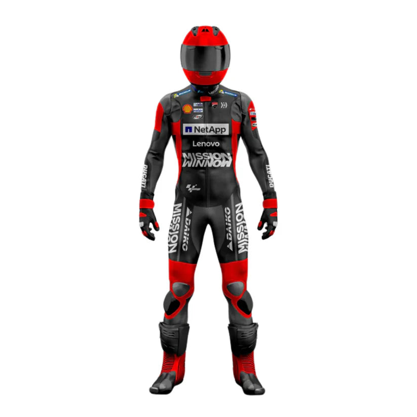 Motor racing suit with helmet on a white background