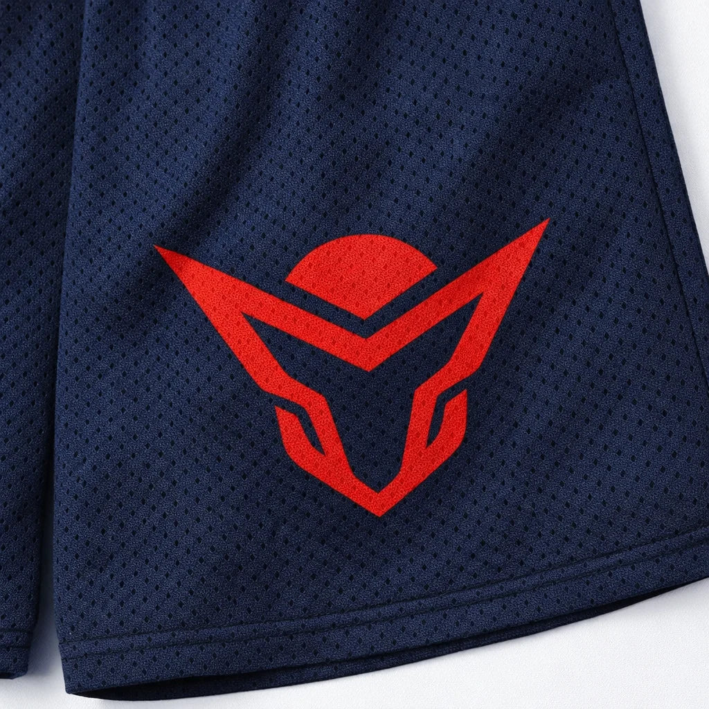 Crimson Skull Deep Navy Shorts