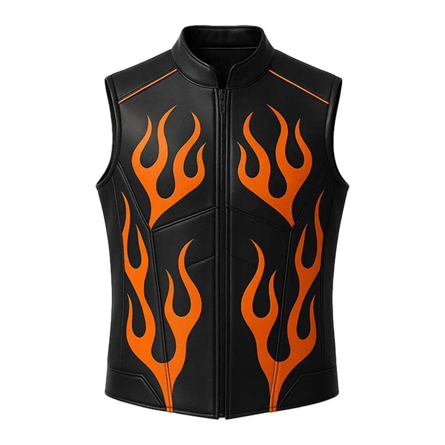 Black Orange Flamecore Riding and Streetwear Vest – One X Forge