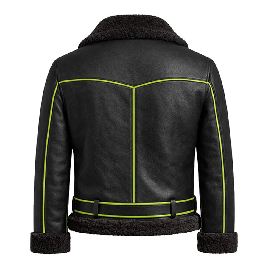 Blackout Neon Shearling Fur Jacket