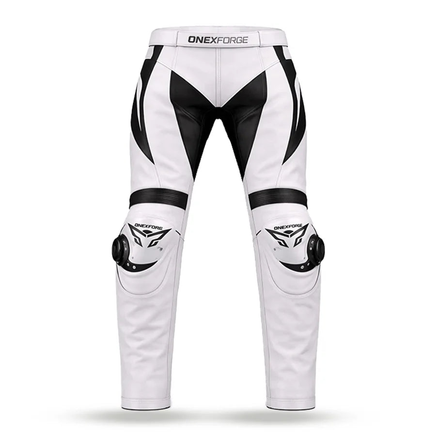 Phantom Ice Motorcycle Pants – White & Black, Level 2 Armor – One