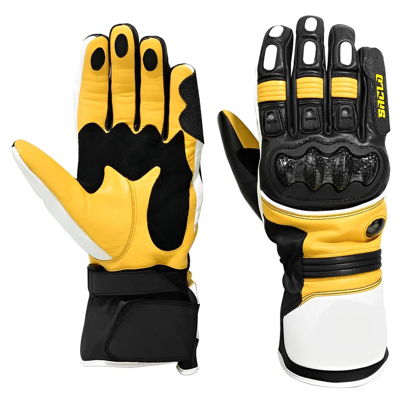 1X Grip Yellow & White Motorcycle Gloves