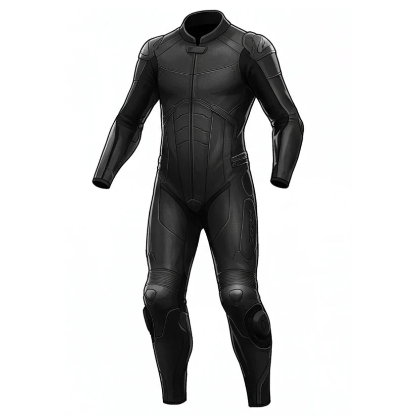 Black Leather Motorcycle Suit for Ultimate Protection