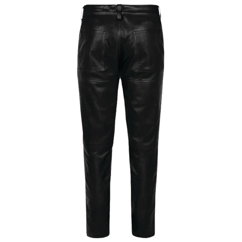 Black leather pants on a white background