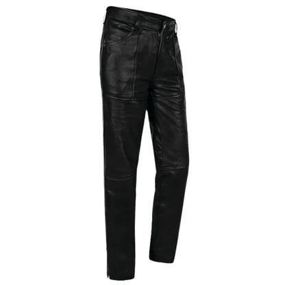Black leather pants on a white background