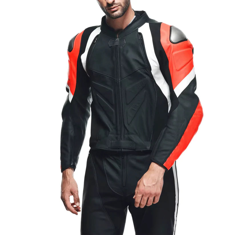 1X Red & Black Motorcycle Leather Suit