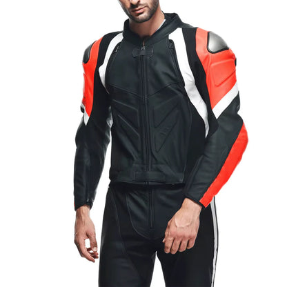 1X Red & Black Motorcycle Leather Suit