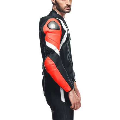 1X Red & Black Motorcycle Leather Suit