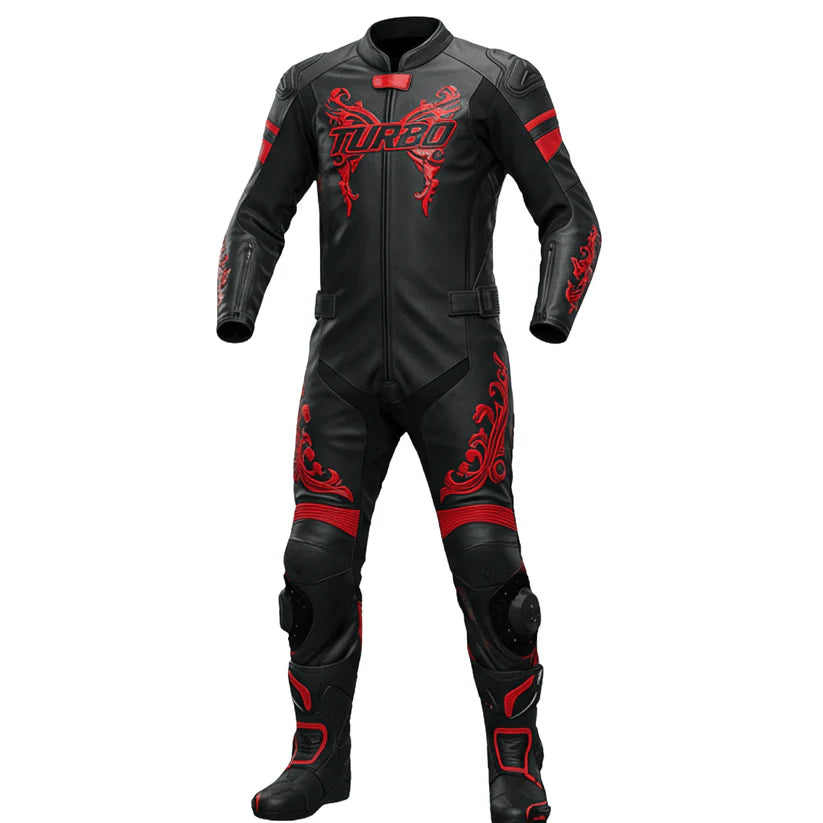 Royal Black & Red Motorcycle Race Suit