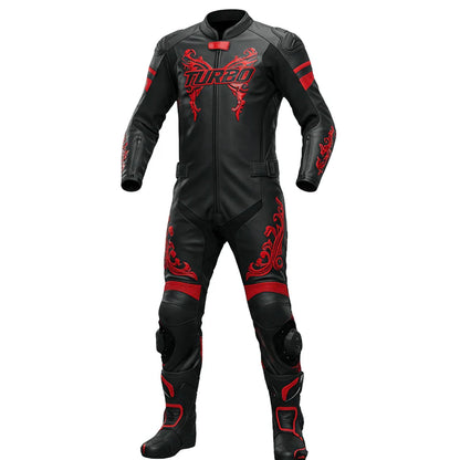 Royal Black & Red Motorcycle Race Suit