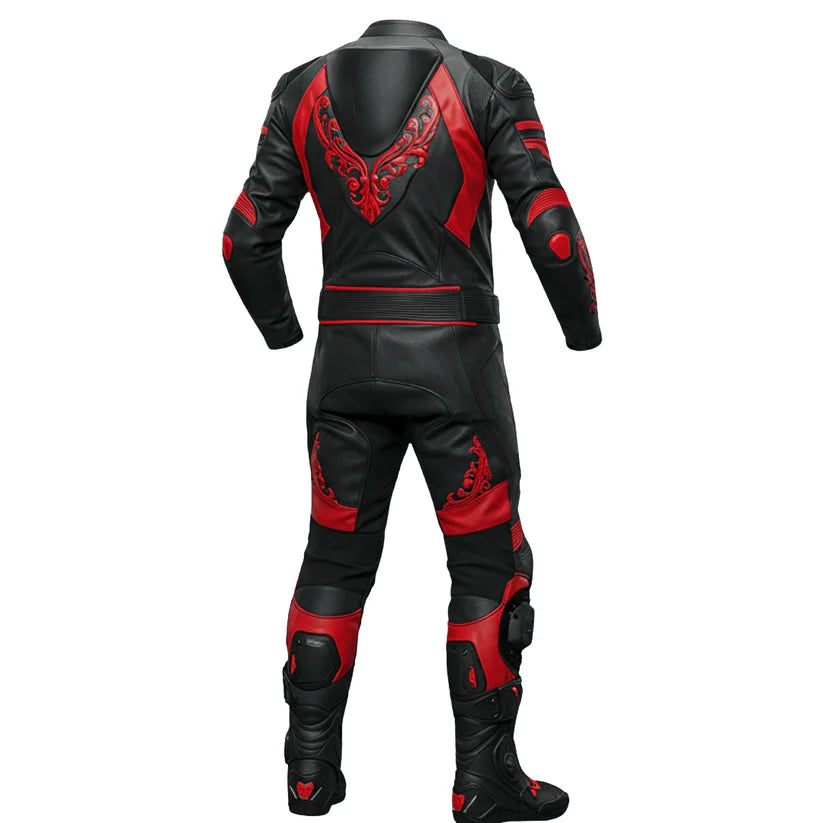 Royal Black & Red Motorcycle Race Suit
