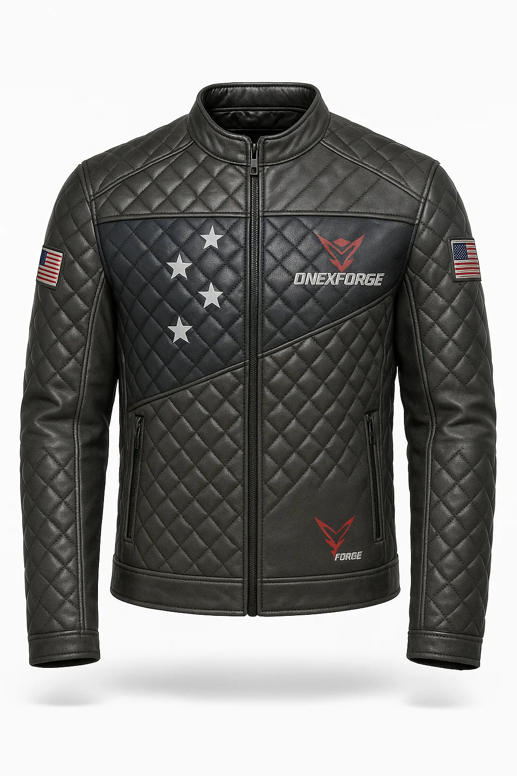USA Flag Design Quilted Jacket