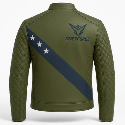 USA Flag Forest Quilted Jacket