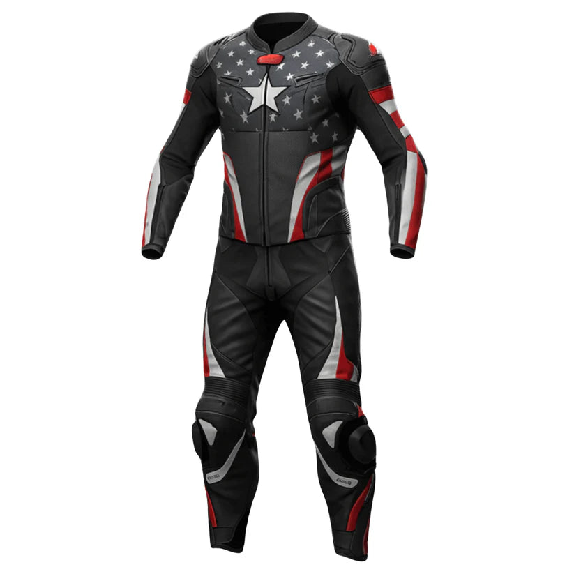 American Flag Inspired Motorcycle Racing Suit