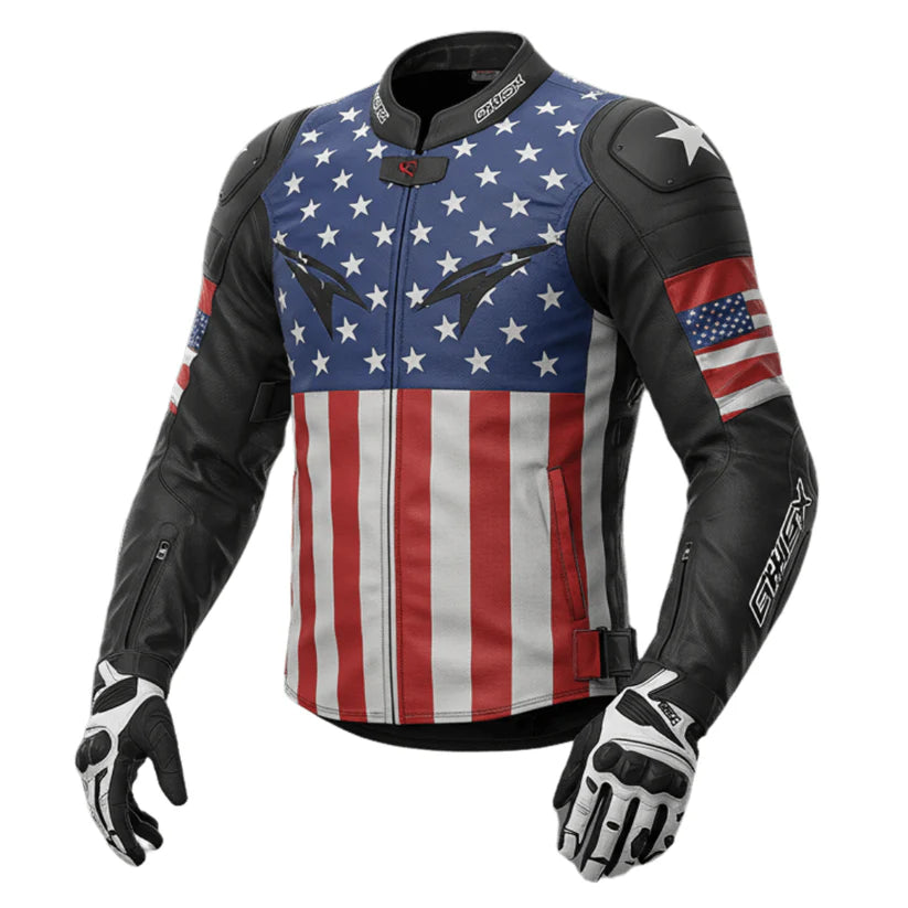 Best American Flag Motorcycle Leather Jacket