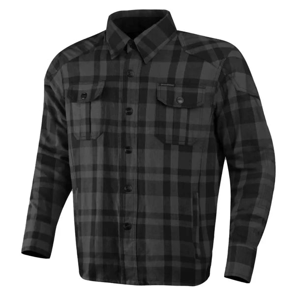 Black & Grey Motorcycle Flannel Shirt