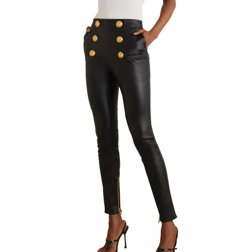 Comfortable Women's Stretch Leather Pant