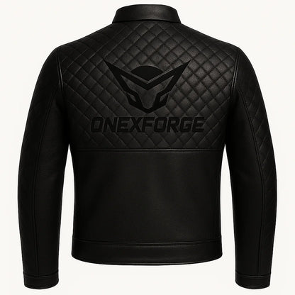 Dual Tone Quilted Leather Jacket