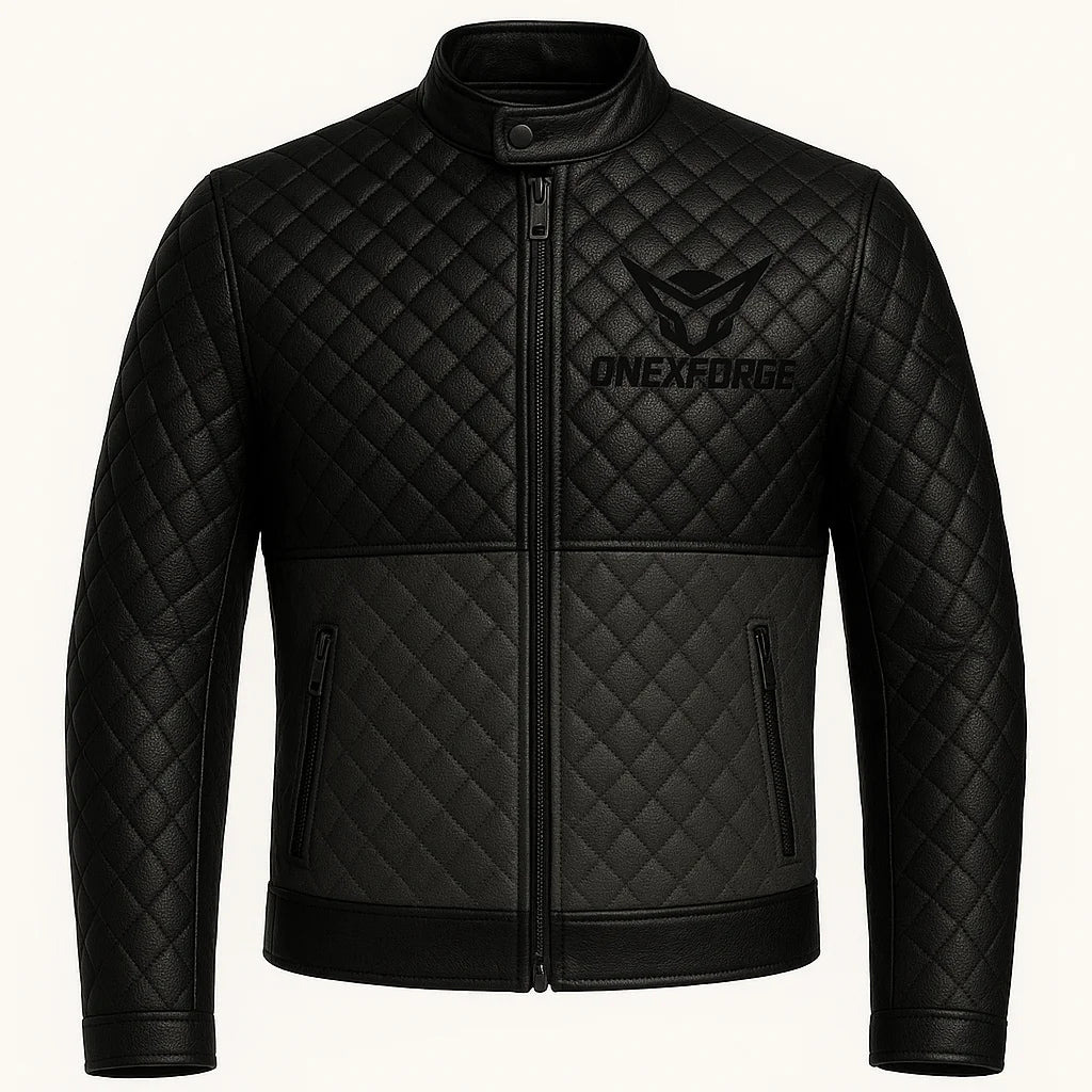 Dual Tone Quilted Leather Jacket