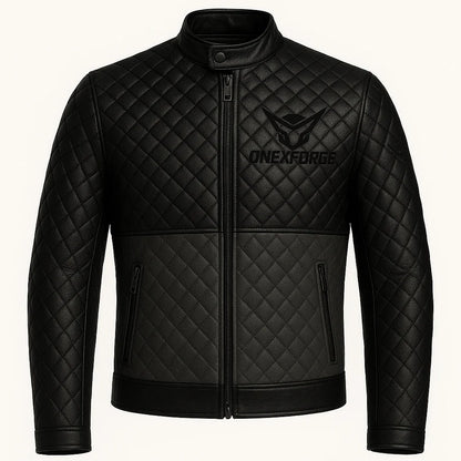 Dual Tone Quilted Leather Jacket