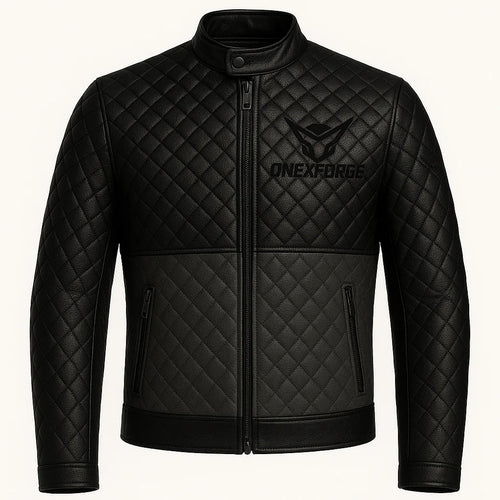 Dual Tone Quilted Leather Jacket