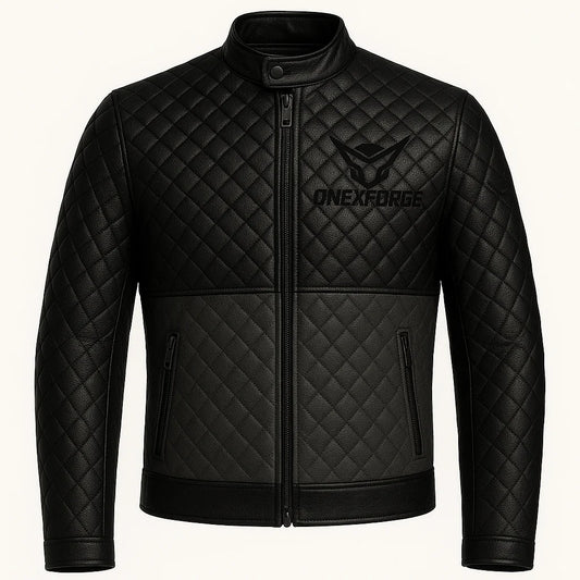Dual Tone Quilted Leather Jacket