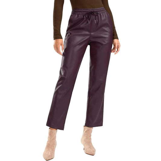 Elegant Ladies Tailored Leather Pant