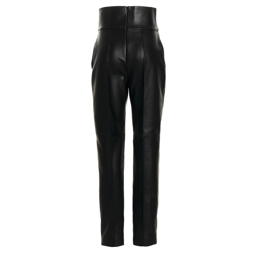 Elegant Women's Vintage-Style Leather Pant