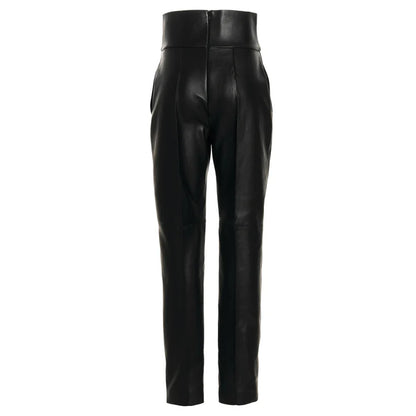 Elegant Women's Vintage-Style Leather Pant