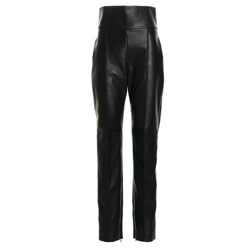Elegant Women's Vintage-Style Leather Pant