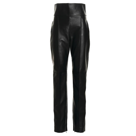 Elegant Women's Vintage-Style Leather Pant