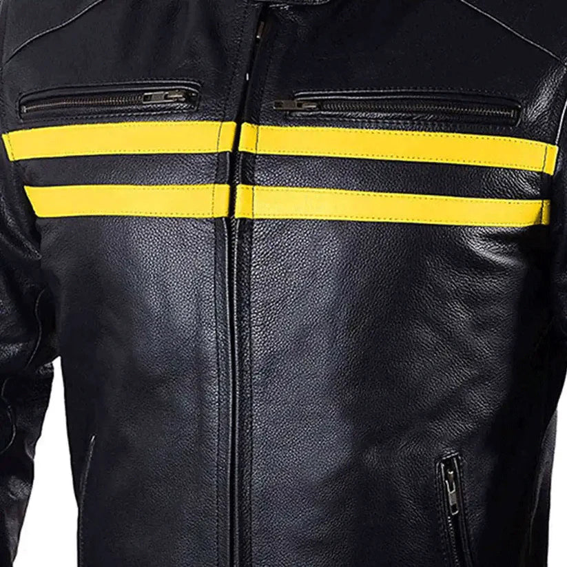 Men Leather Motorcycle Jacket