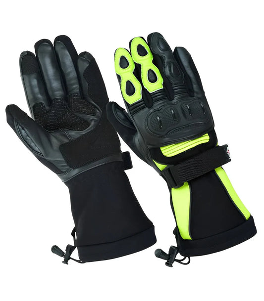 Green & Black Motorcycle Gloves