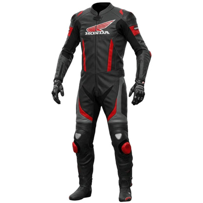 Honda Black Motorcycle Racing Suit