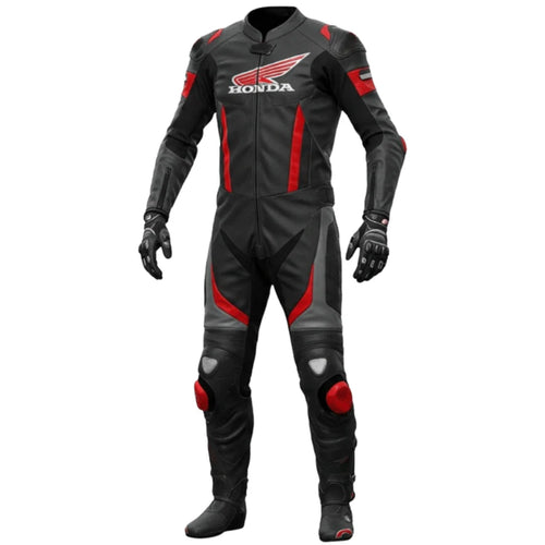 Honda Black Motorcycle Racing Suit