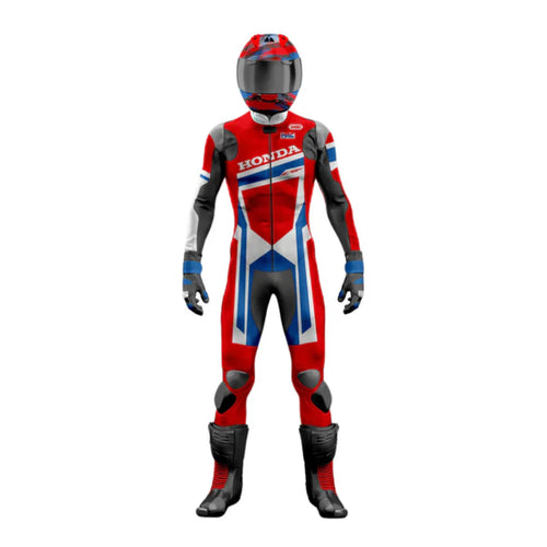 One X Honda Motorbike Racing Leather Suit