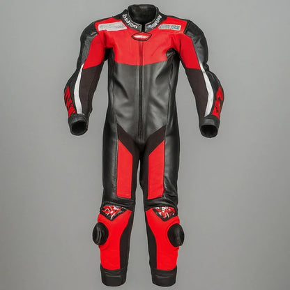 Junior Red & Black Kids Motorcycle Suit