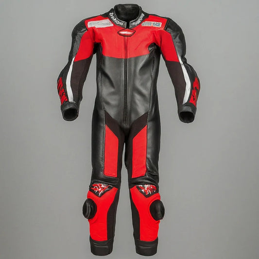 Junior Red & Black Kids Motorcycle Suit