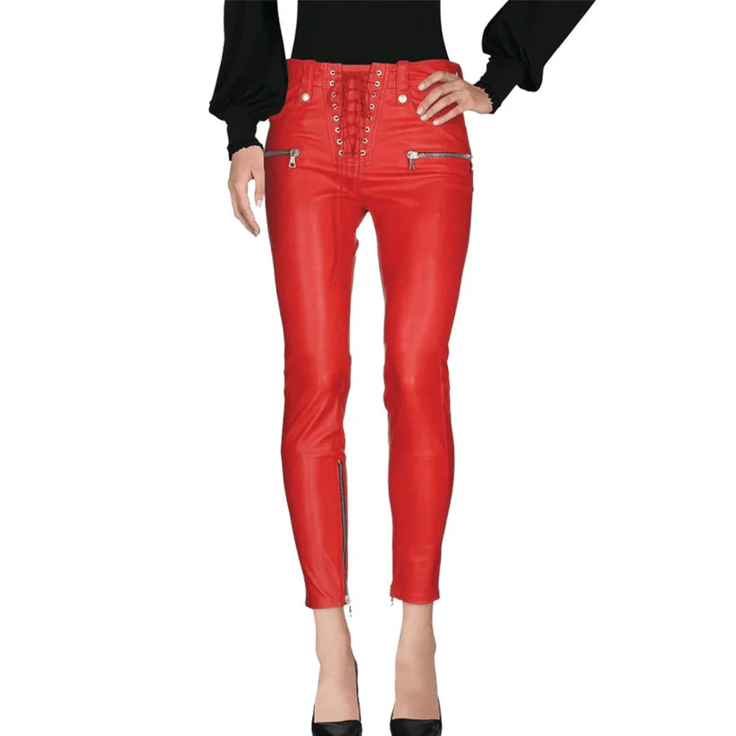 Luxe Slim-Fit Ladies Leather Pant
