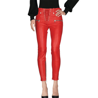 Luxe Slim-Fit Ladies Leather Pant