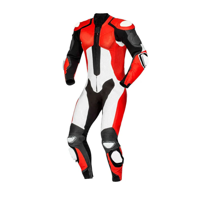 1X Red & Black Motorcycle Leather Suit