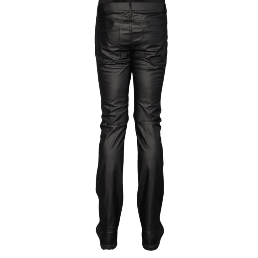 Black leather pants on a white background