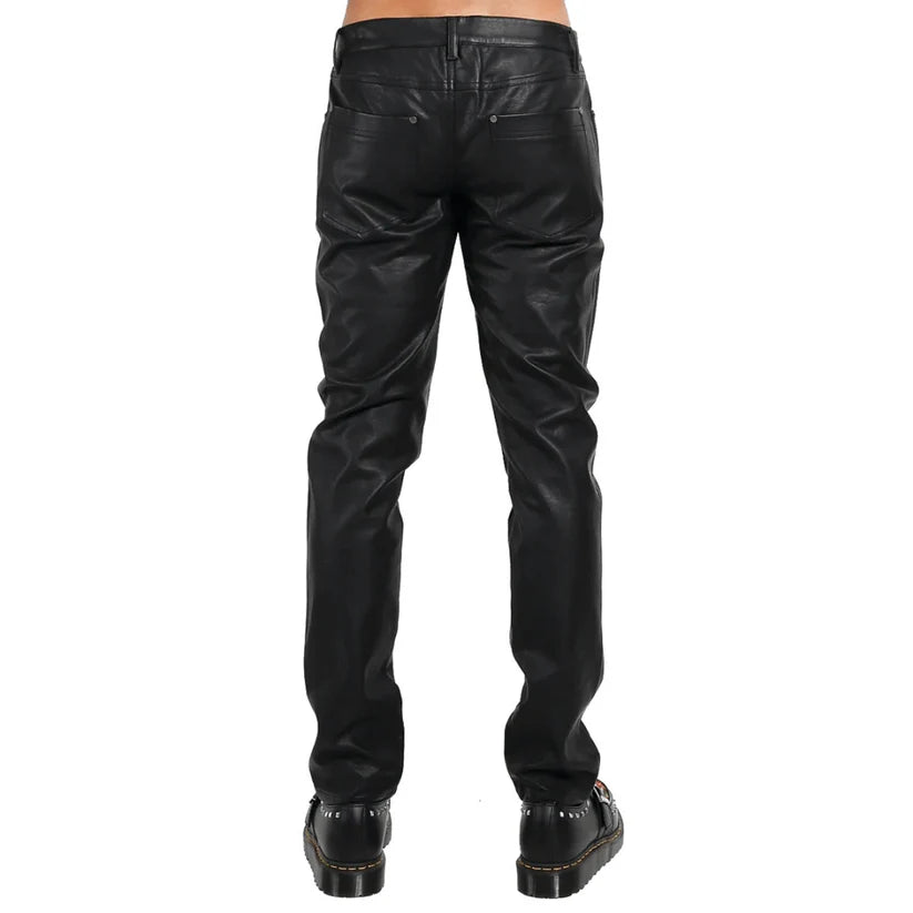 Black leather pants on a white background