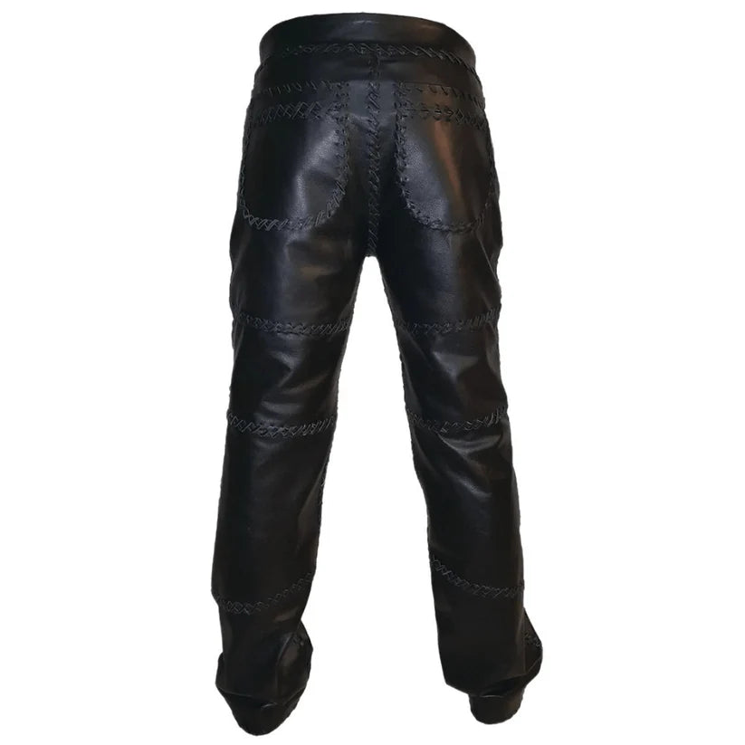 Black leather pants on a white background