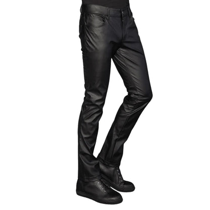 Black leather pants on a white background